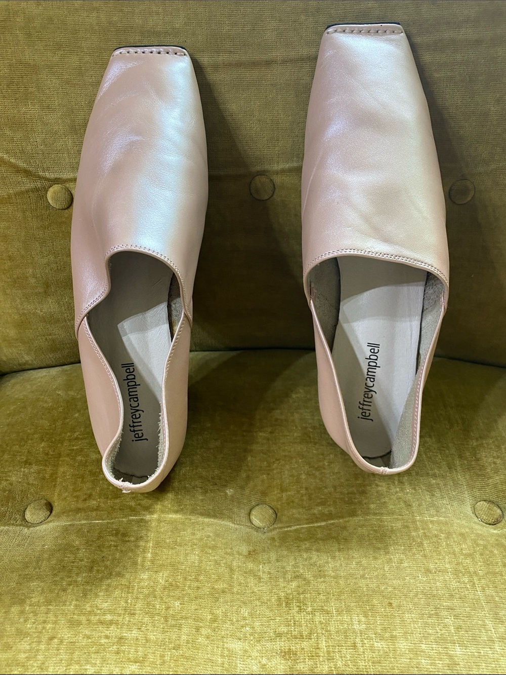 Light pink metallic leather Jeffrey Campbell ballet flats size 81/2